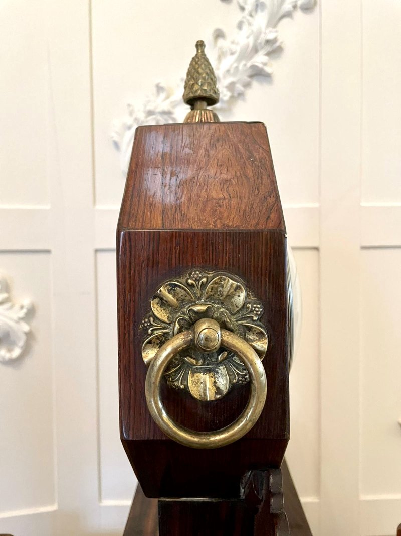 Fine Antique Regency Inlaid Marquetry Mantel Clock - Image 3